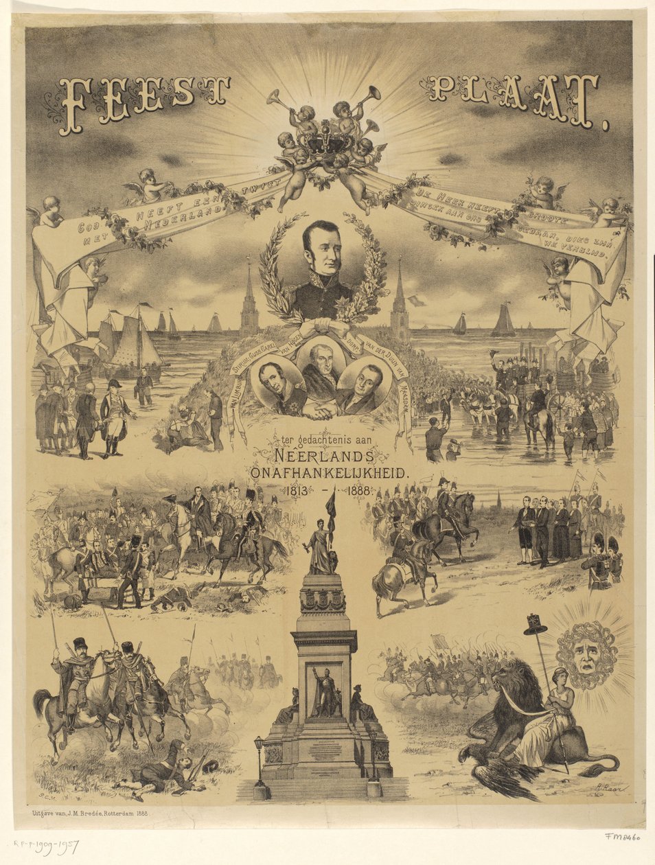 Festplade til minde om hollandsk uafhængighed, 1813-1888 (titel på objekt) af Roelof Raar