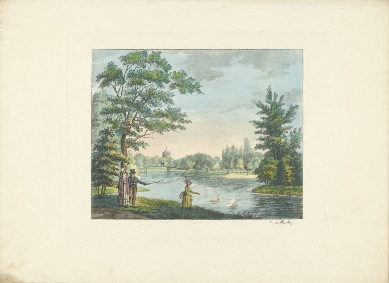 Vandrere i en park af Roelof van der Meulen