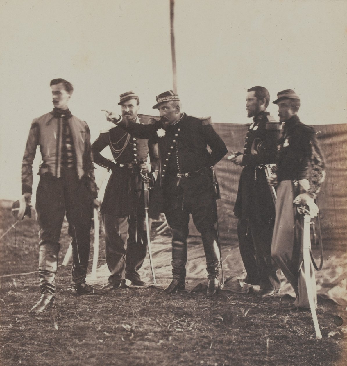 General Bosquet (1810-61) og Stab, 1855 af Roger Fenton