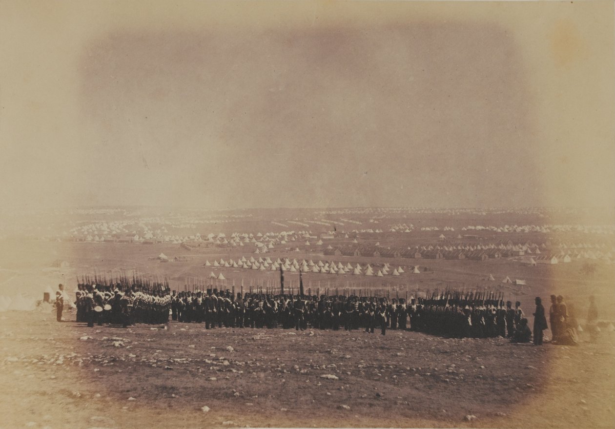 Oberstløjtnant Thomas Shadforth and the 57th (West Middlesex) Regiment of Foot, fra et album med 52 fotografier forbundet med Krimkrigen af Roger Fenton
