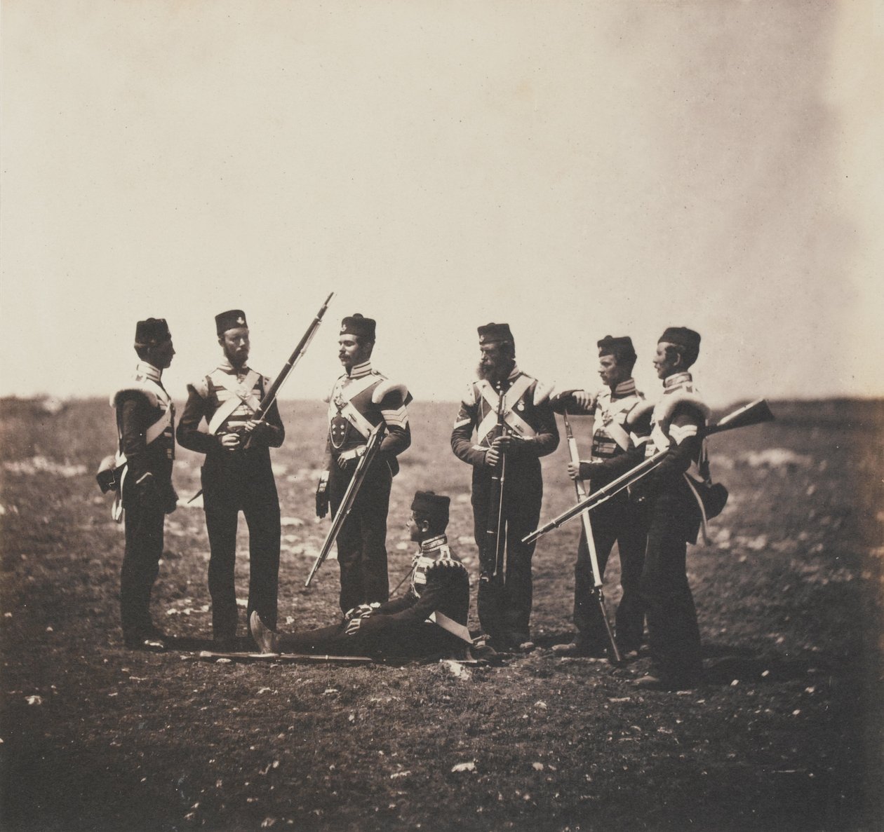 Mænd fra 68th (Durham) Regiment of Foot (Light Infantry) fra et album med 52 fotografier i forbindelse med Krimkrigen, 1855 af Roger Fenton