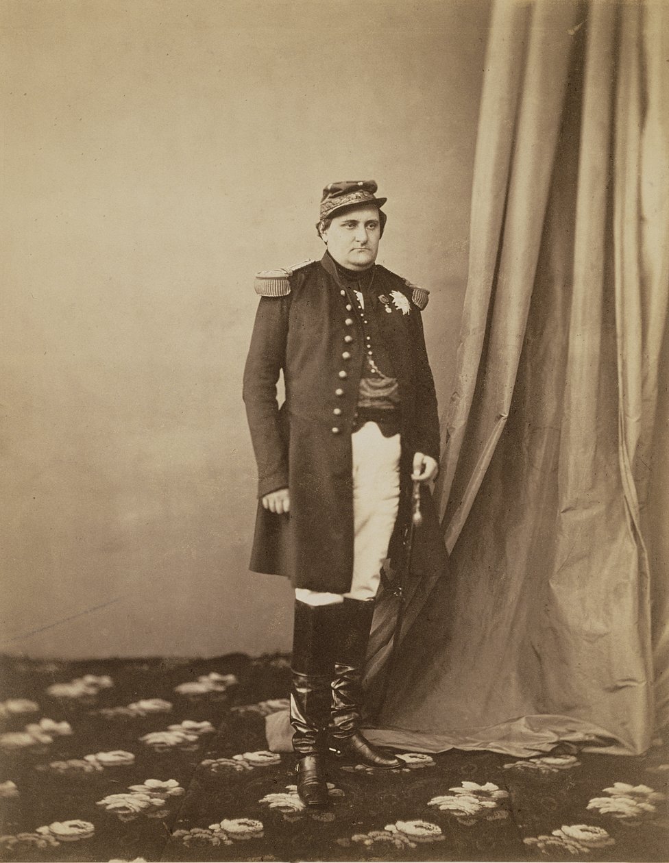Napoleon-Joseph-Charles-Paul (1822-91) Prins Napoleon, 1855 (sepia-foto) af Roger Fenton