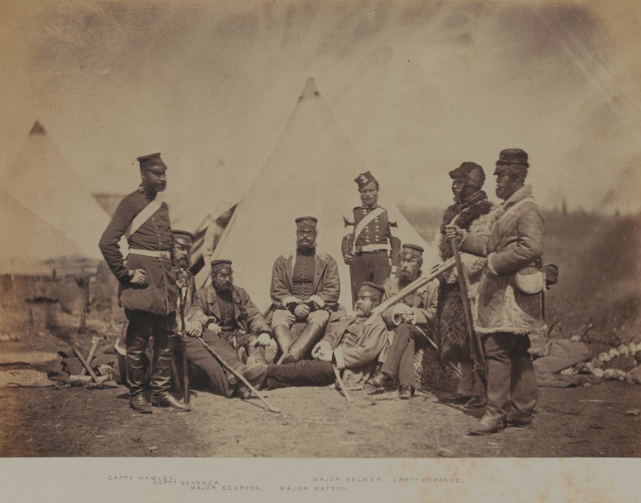 Officerer og mænd fra det 89. (Prinsesse Victorias) Fodregiment, fra et album med 52 fotografier forbundet med Krimkrigen af Roger Fenton