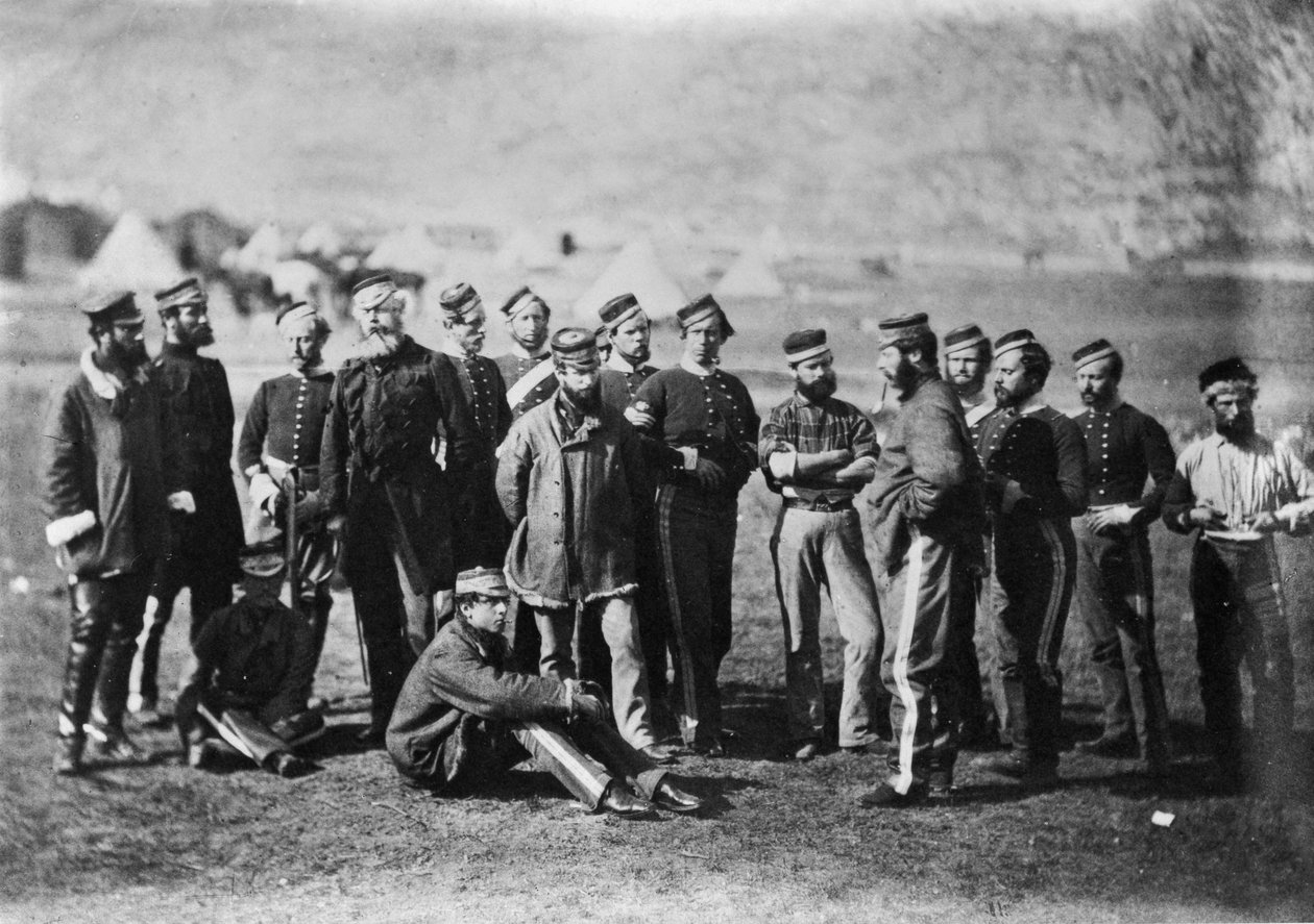 Overlevende fra det 13. Regiment af Lette Dragoner efter slaget ved Balaklava, 1854, 1855 af Roger Fenton