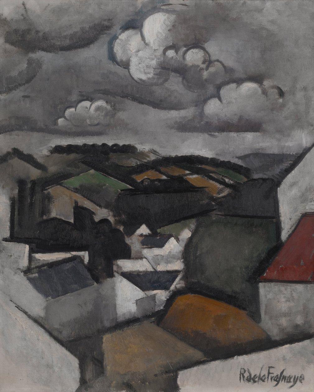Landskab med en landsby, The Hills Beyond Meulan af Roger de La Fresnaye