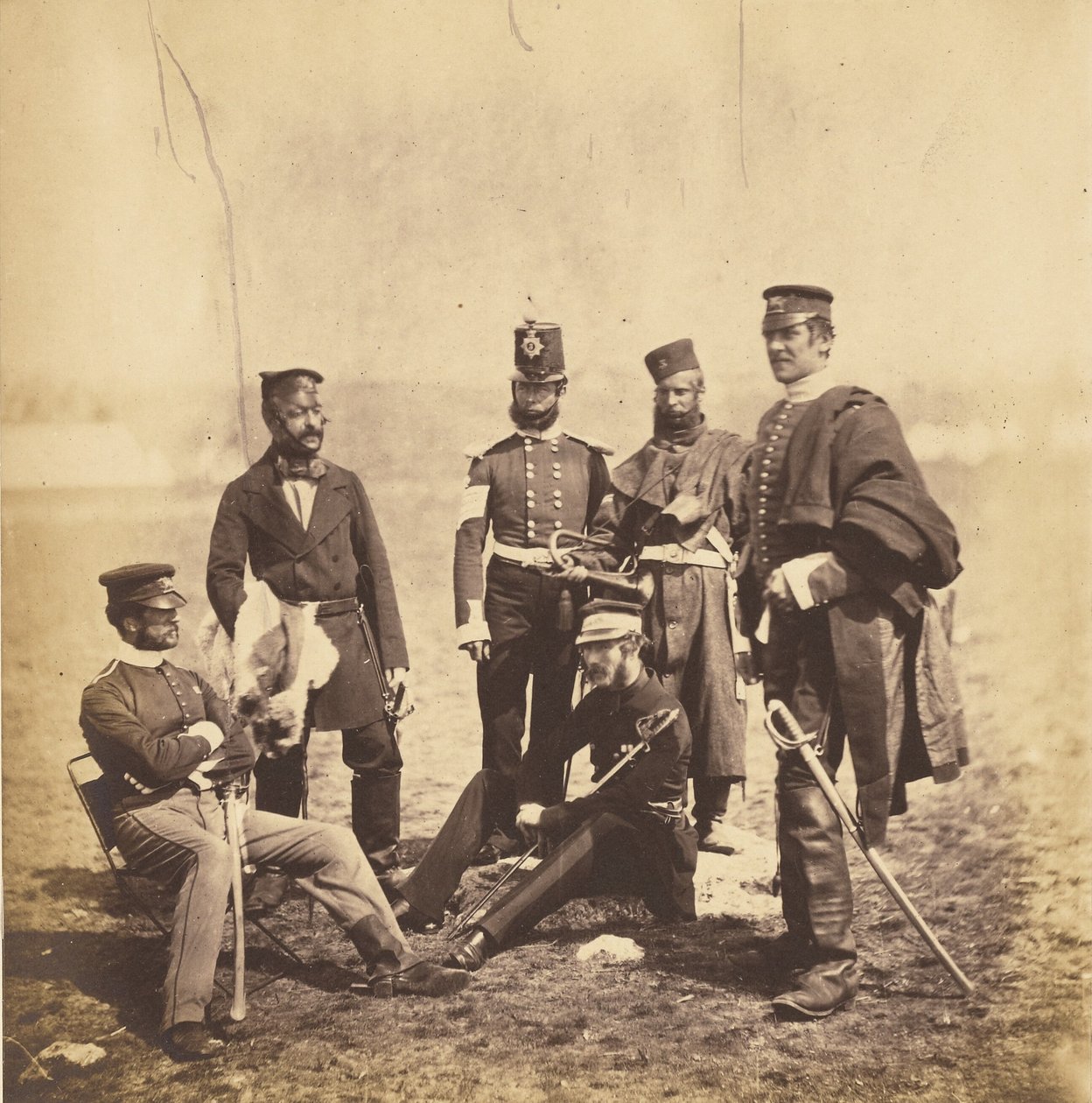 Brigadegeneral Van Straubenzee og officerer fra Buffs af Roger Fenton