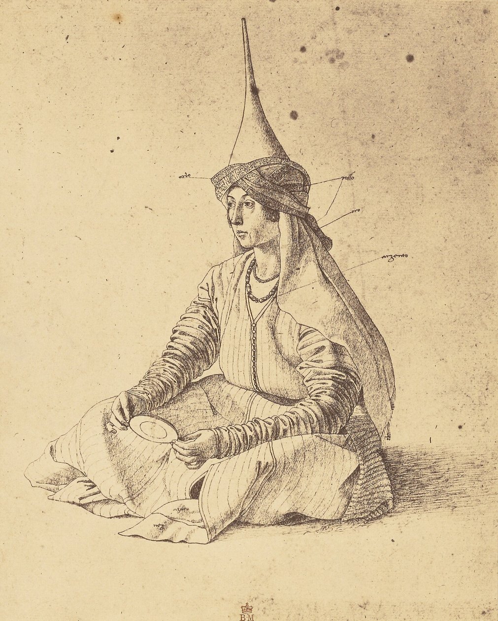 [Tegning af en siddende tyrkisk kvinde af Gentile Bellini] af Roger Fenton