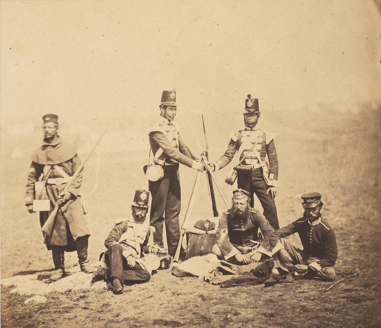 Engelsk infanteri, der stabler geværer af Roger Fenton