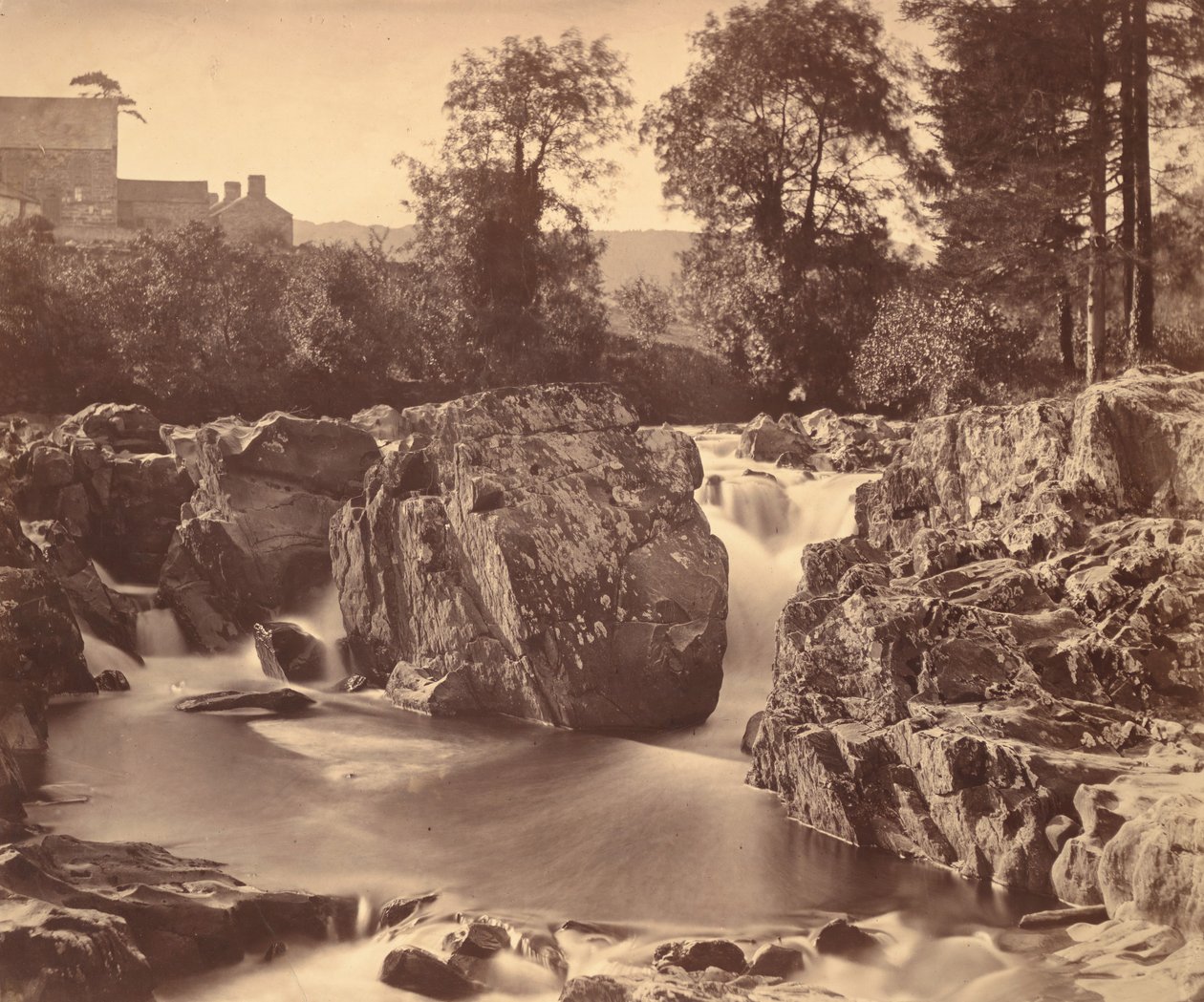 Falls of the Llugwy, ved Pont-y-Pair, 1857. af Roger Fenton