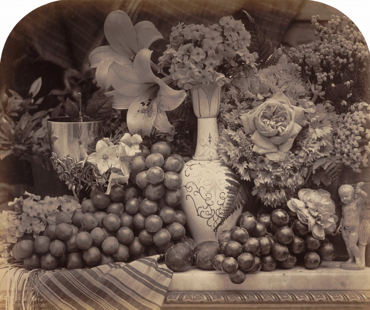 Frugt og blomster,1860 (foto) af Roger Fenton