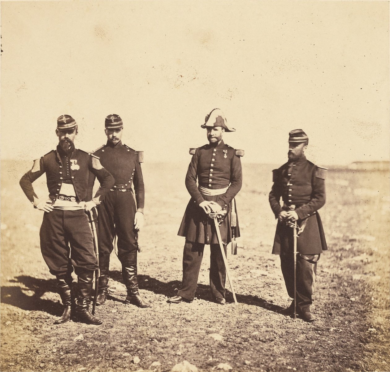 General Bennet og officererne i hans stab af Roger Fenton