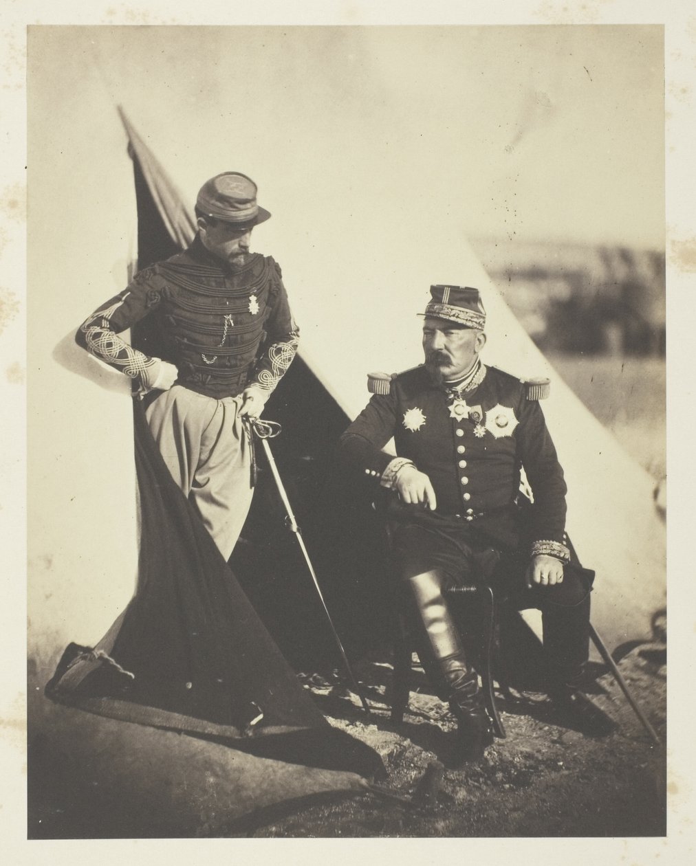 General Bosquet og kaptajn Dampière af Roger Fenton