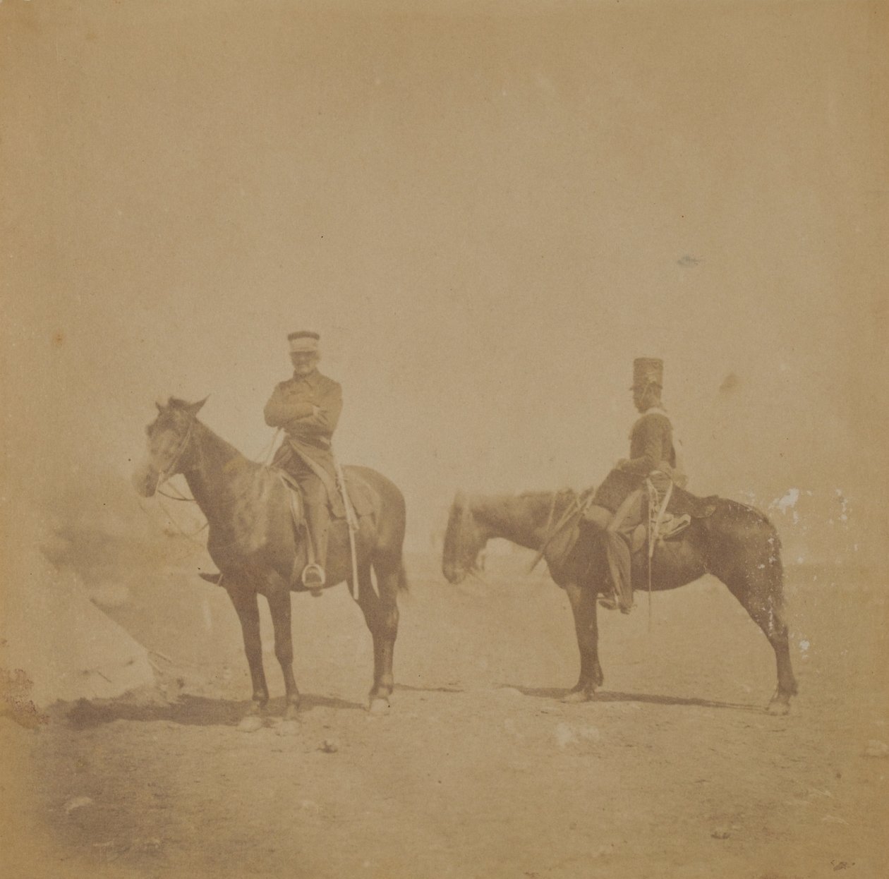 General Sir John Pennefather og en ordensmand, 1855 af Roger Fenton