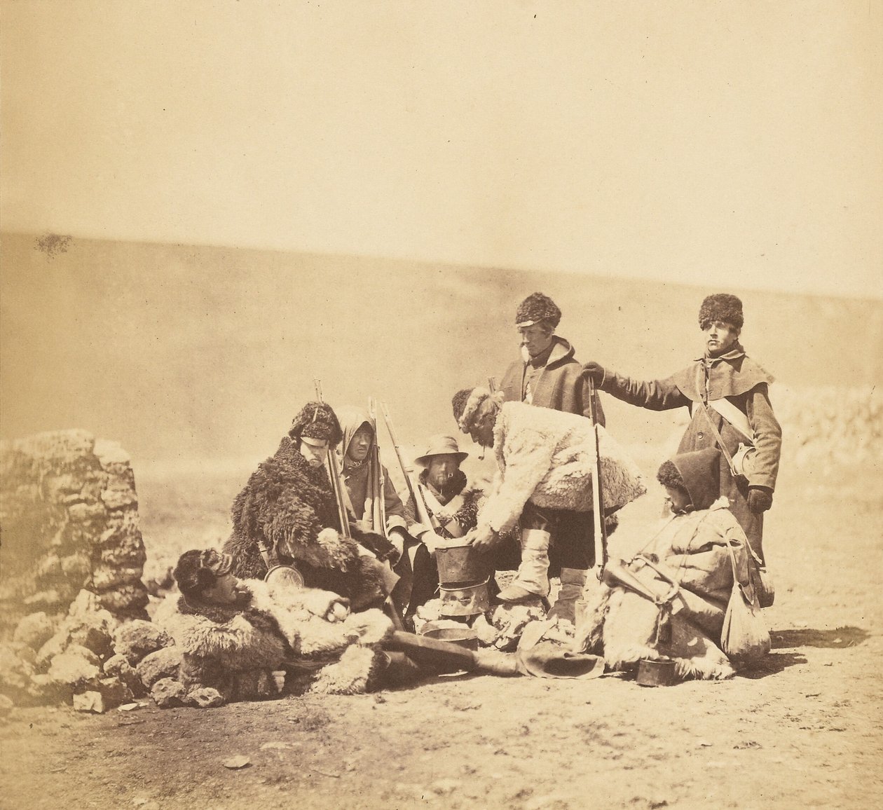 Gruppe af 47. i vinterdragt af Roger Fenton