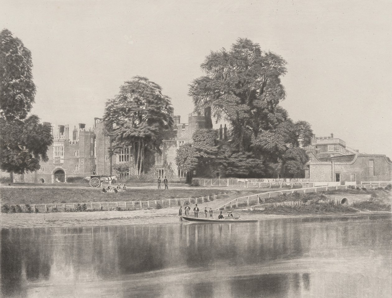 Hampton Court ved Themsen af Roger Fenton