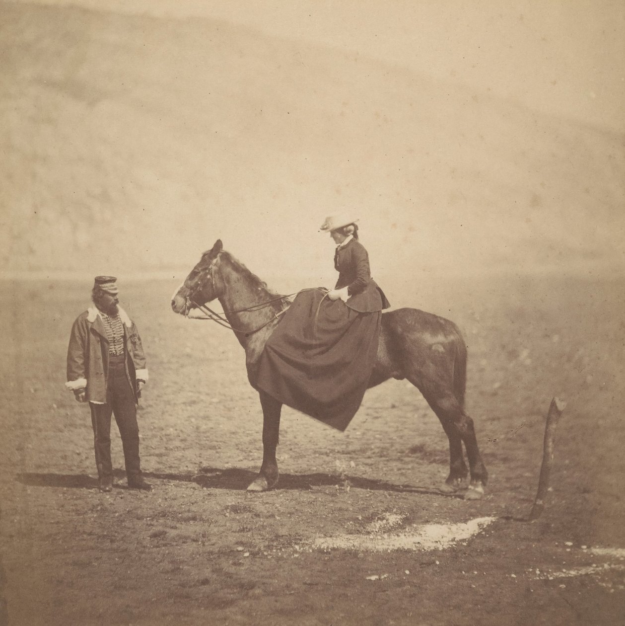 Henry Duberly og fru Duberly, 1855. af Roger Fenton