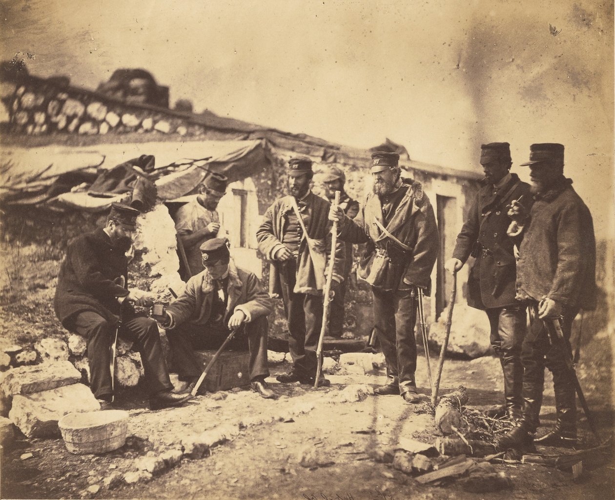 Oberstløjtnant Shadforth og officerer fra det 57. af Roger Fenton