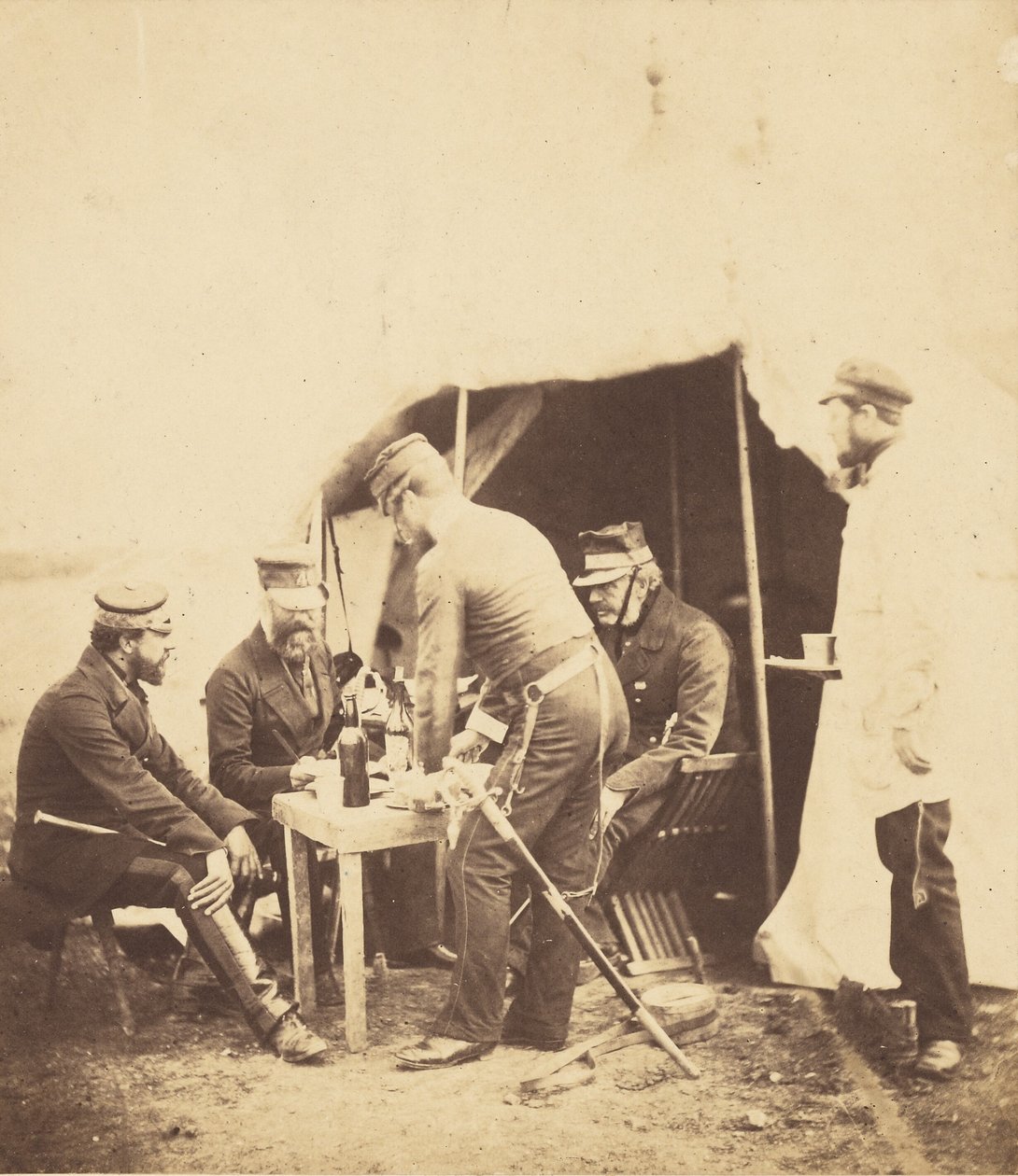 Generalmajor Garrett og officerer fra 46. af Roger Fenton