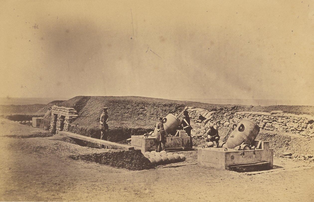 Morterbatterier foran Picquet House, lette division af Roger Fenton
