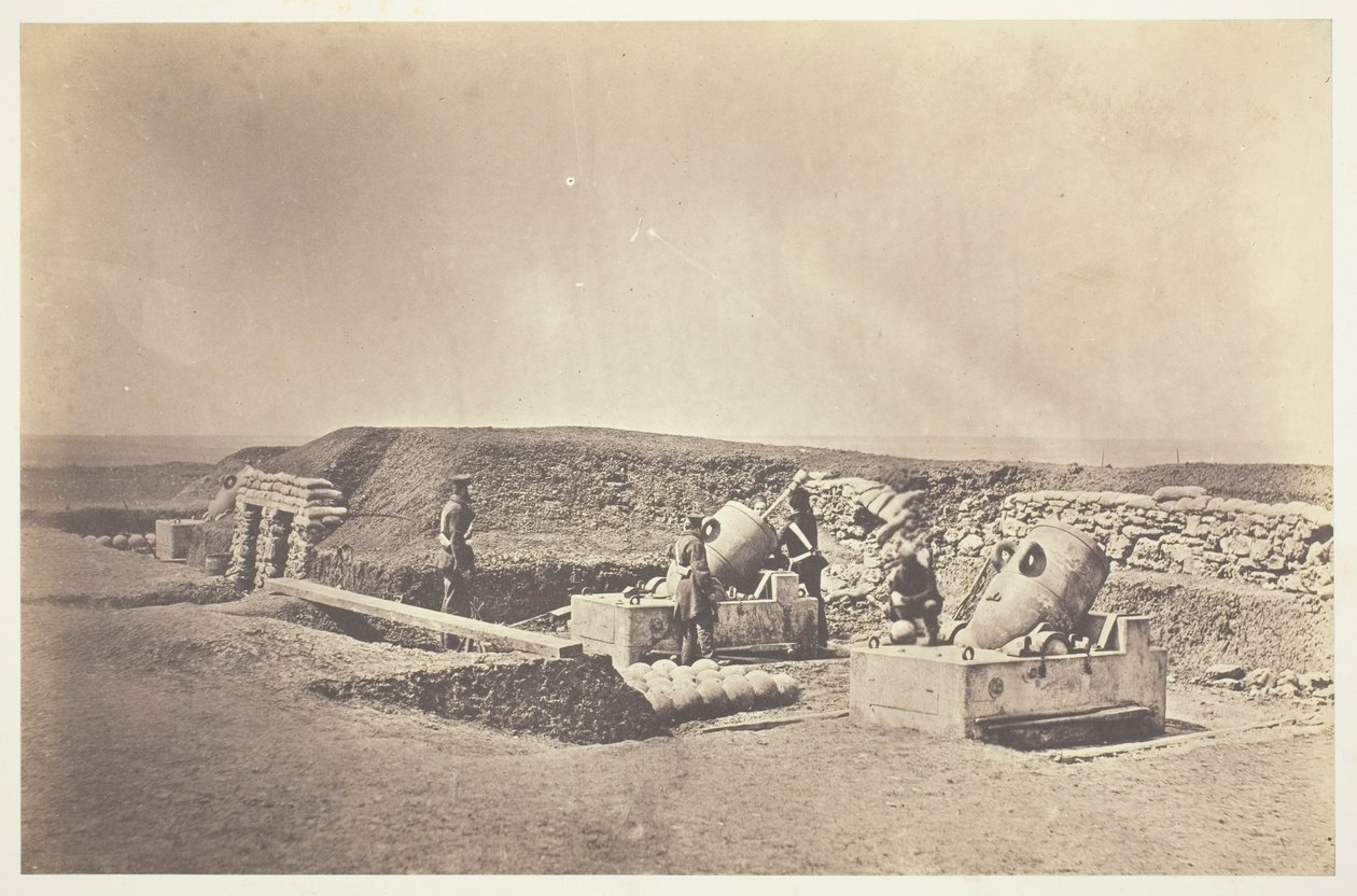Morterbatterier foran Picquet House, Light Division af Roger Fenton