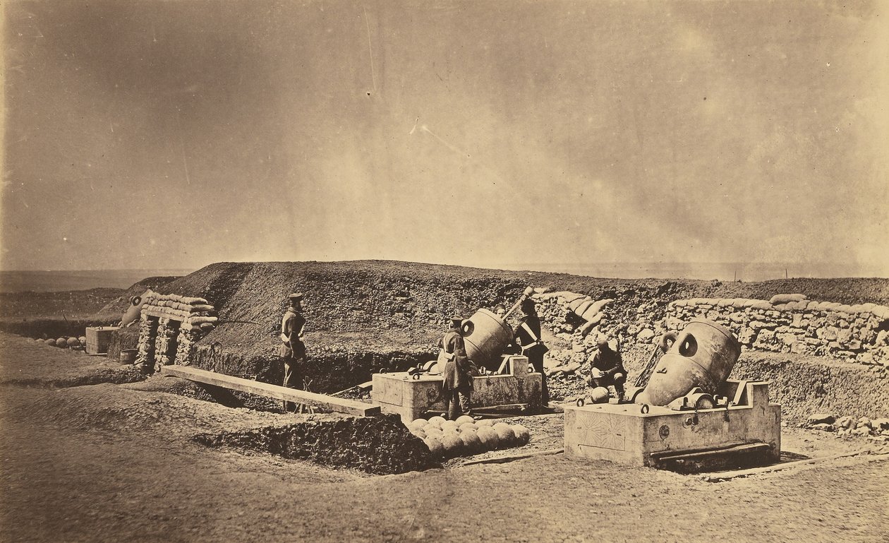 Morterbatterier foran Picquet House, den lette division af Roger Fenton