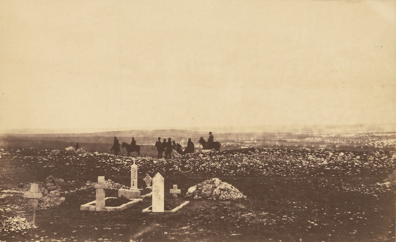 Betjente på udkig ved Cathcarts Hill af Roger Fenton