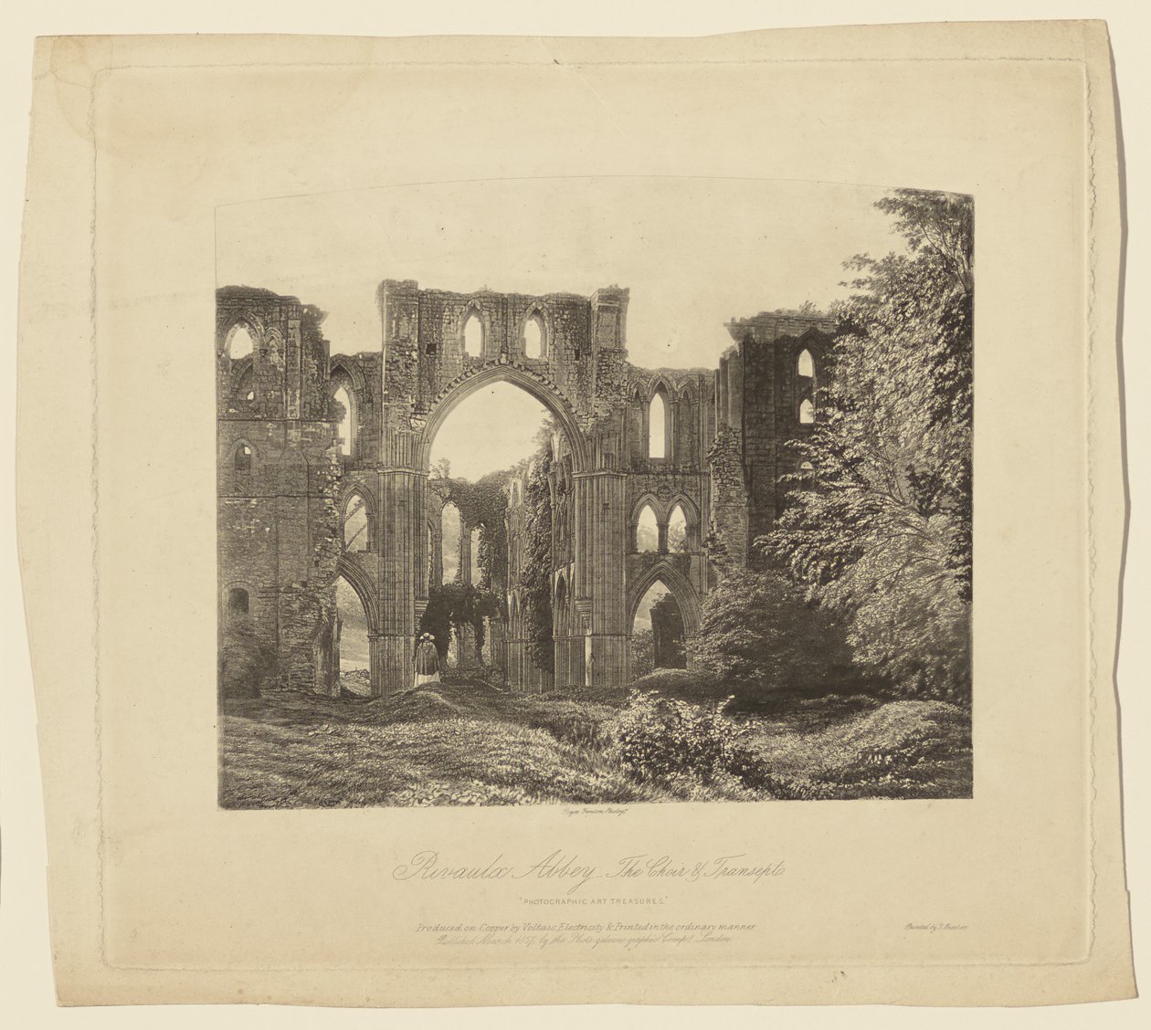 Rivaulx Abbey, koret og tværskibet af Roger Fenton
