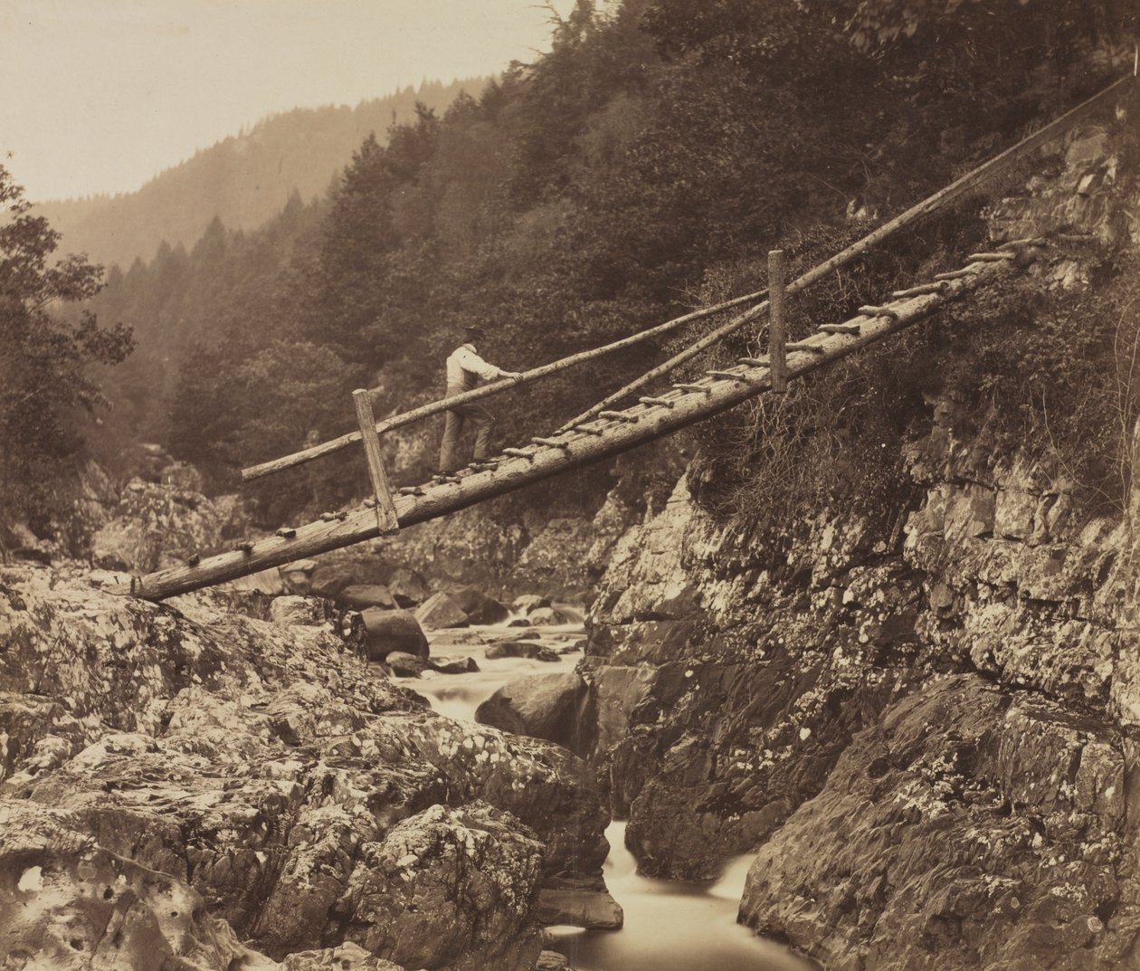 Miners Bridge, på Llugwy, North Wales, 1857. af Roger Fenton