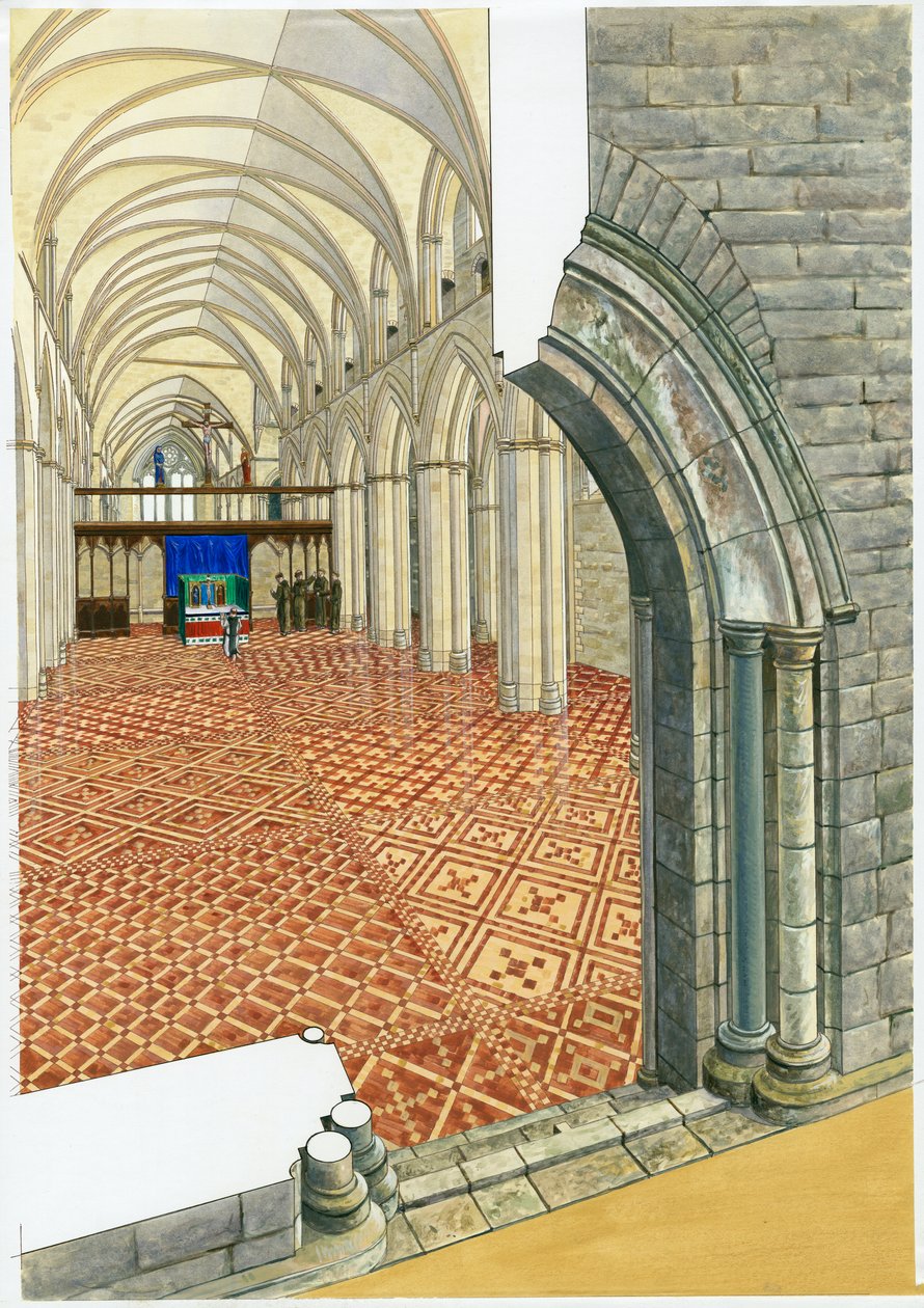 Netley Abbey, 14. århundrede, c1990-2010 af Roger Hutchins