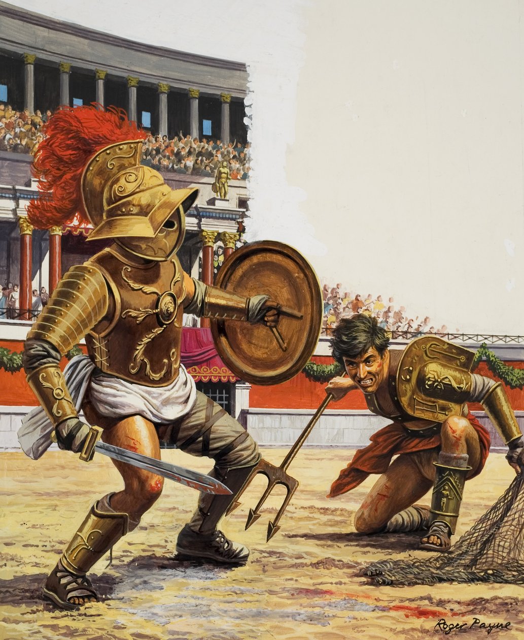 Gladiatorer (gouache på papir) af Roger Payne