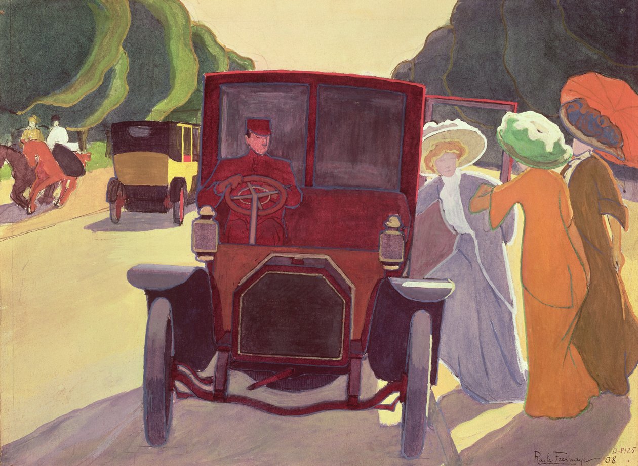The Road with Acacias, 1908 (gouache på papir) af Roger de La Fresnaye
