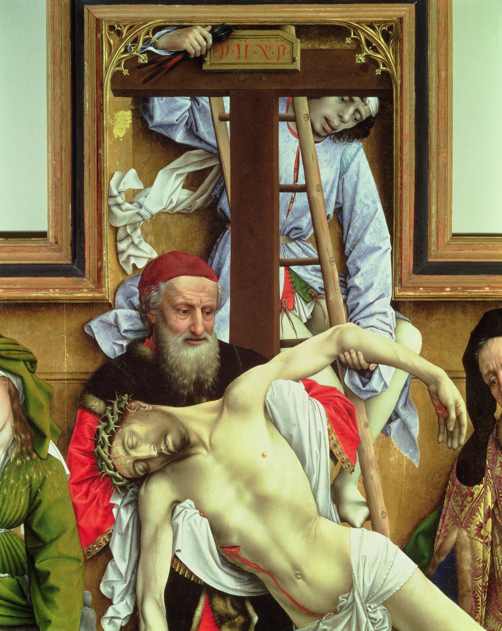 Joseph of Arimathea Supporting the Dead Christ, 1435 (detaljer fra nedstigningen fra korset) (se også 187563) af Rogier van der Weyden