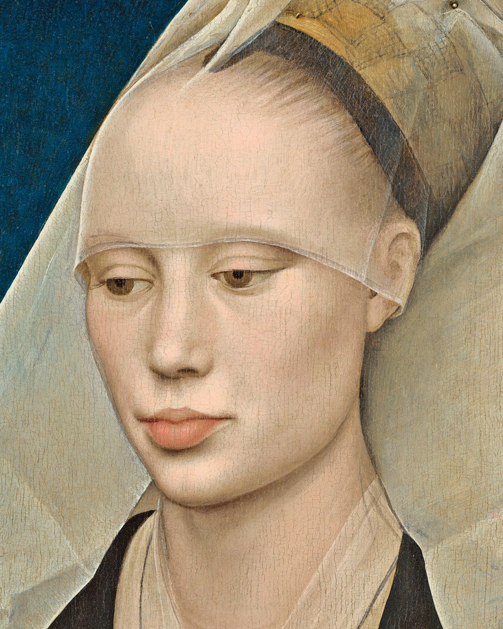 Portræt af en dame, ca. 1460 olie på panel, detalje af 741888 af Rogier van der Weyden