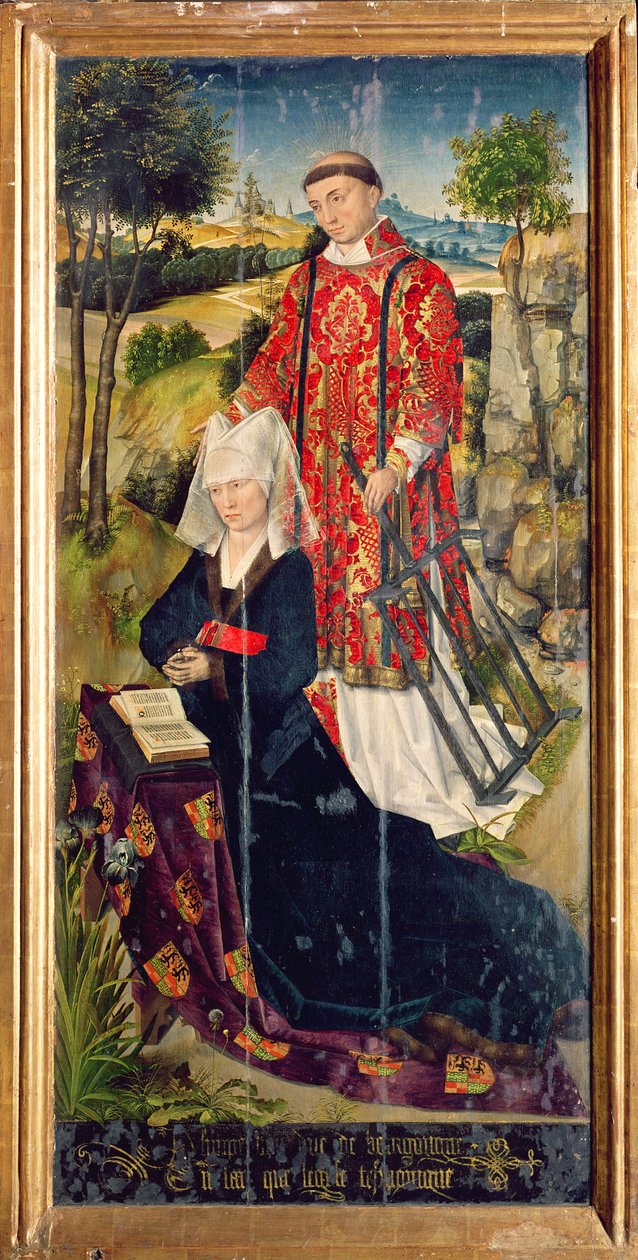 Højre panel, fra hovedalteret polyptykon, forestillende Laure de Jaucourt, 1460-66 af Rogier van der Weyden