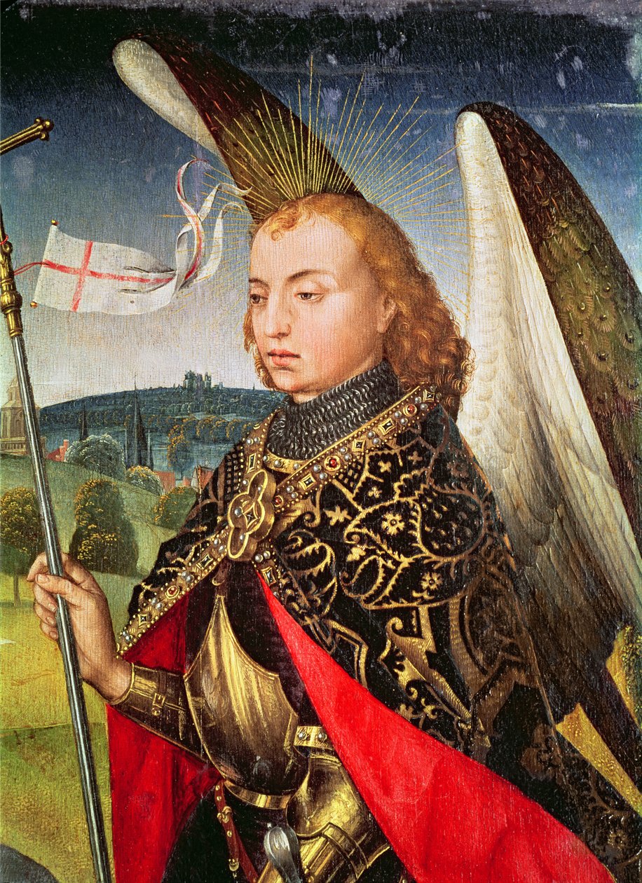 Ærkeenglen Sankt Mikael, 1460-66 (detalje af 344038) af Rogier van der Weyden