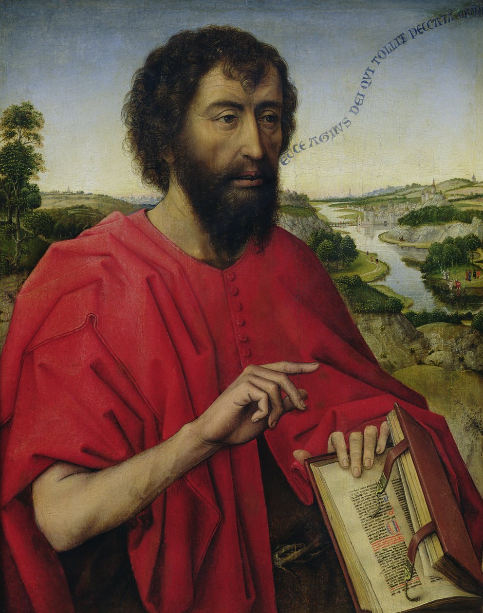 St. Johannes Døberen, venstre panel af Braque-familiens Triptykon af Rogier van der Weyden