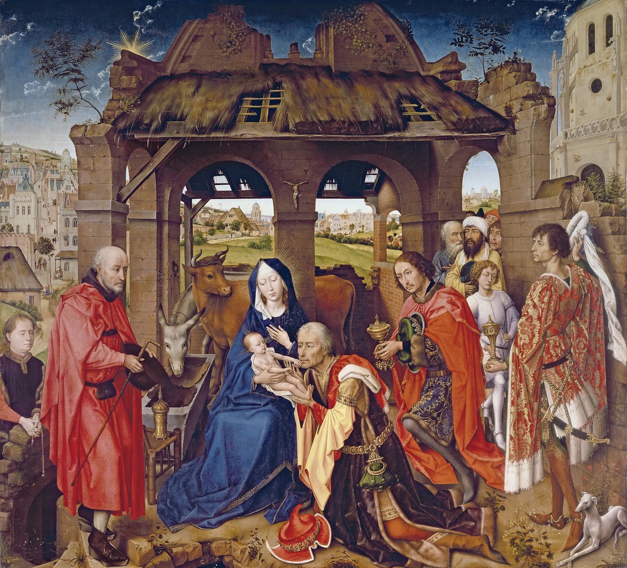 Magiernes tilbedelse, ca. 1455 (egepanel) af Rogier van der Weyden
