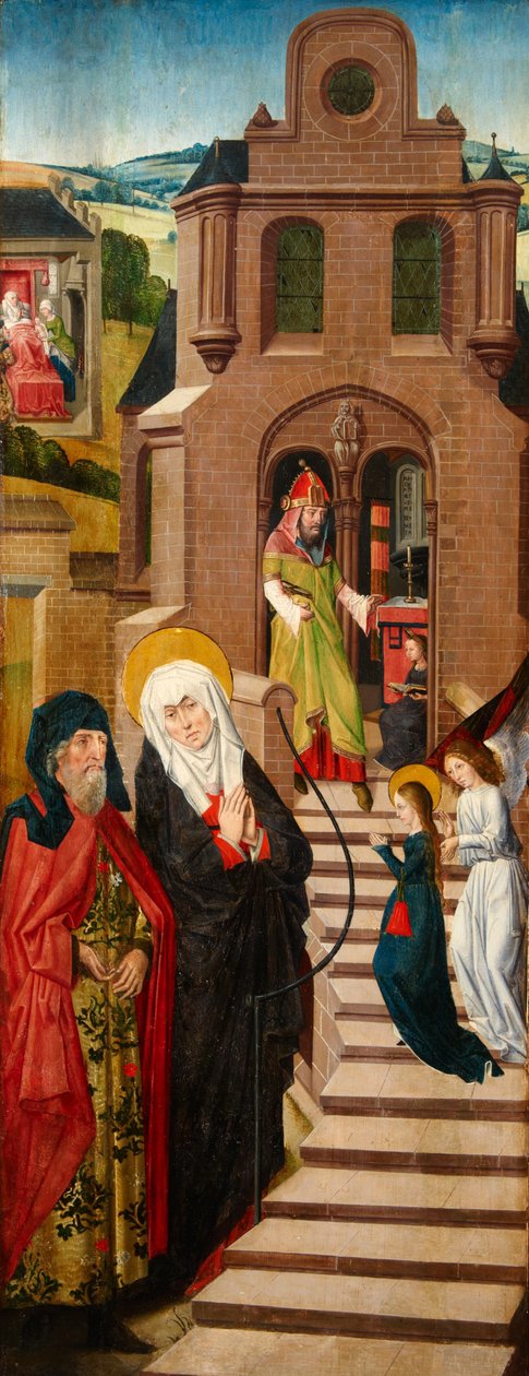Marias barndom, højre fløj af Weston-triptykken, ca.1480 af Rogier van der Weyden