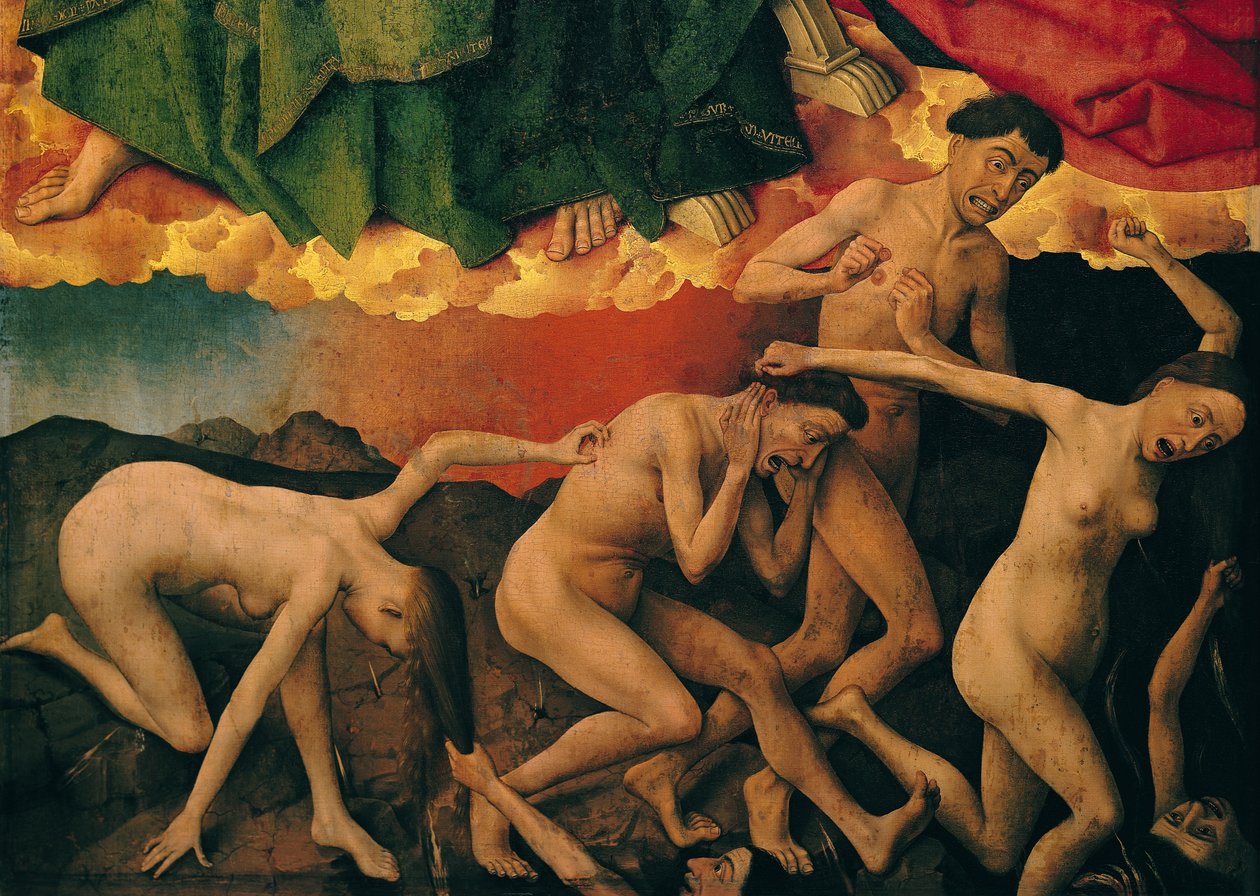The Last Judgement, detalje af de fordømtes indtog i helvede, ca. 1445-50 af Rogier van der Weyden