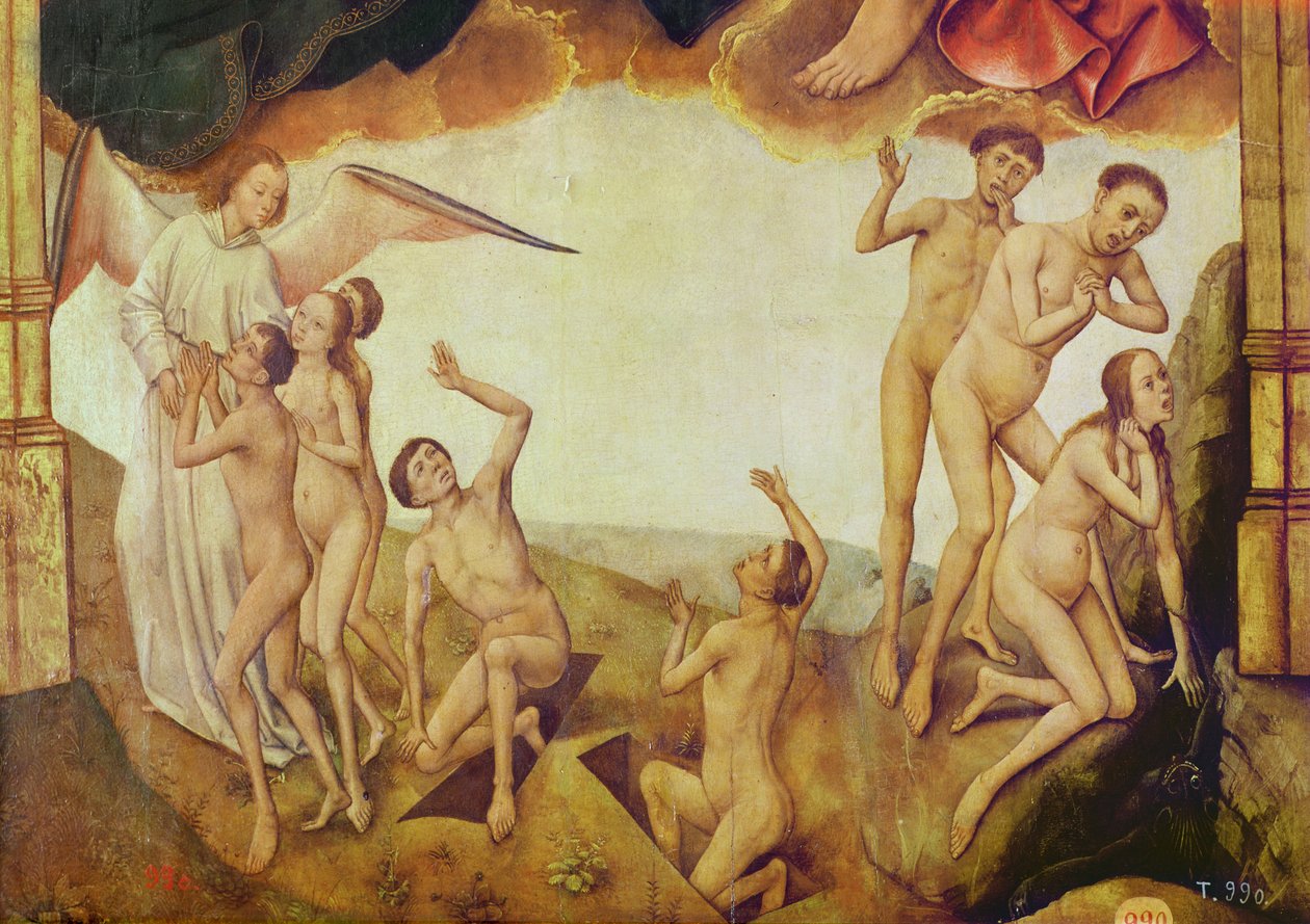 Triptychon af Forløsningen, højre panel: Den sidste dom, detalje: de udvalgte og de fordømte, 1455-59 (olie på træ) af Rogier van der Weyden
