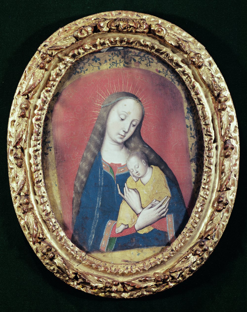 Jomfru og barn sover (gouache på stof) af Rogier van der Weyden
