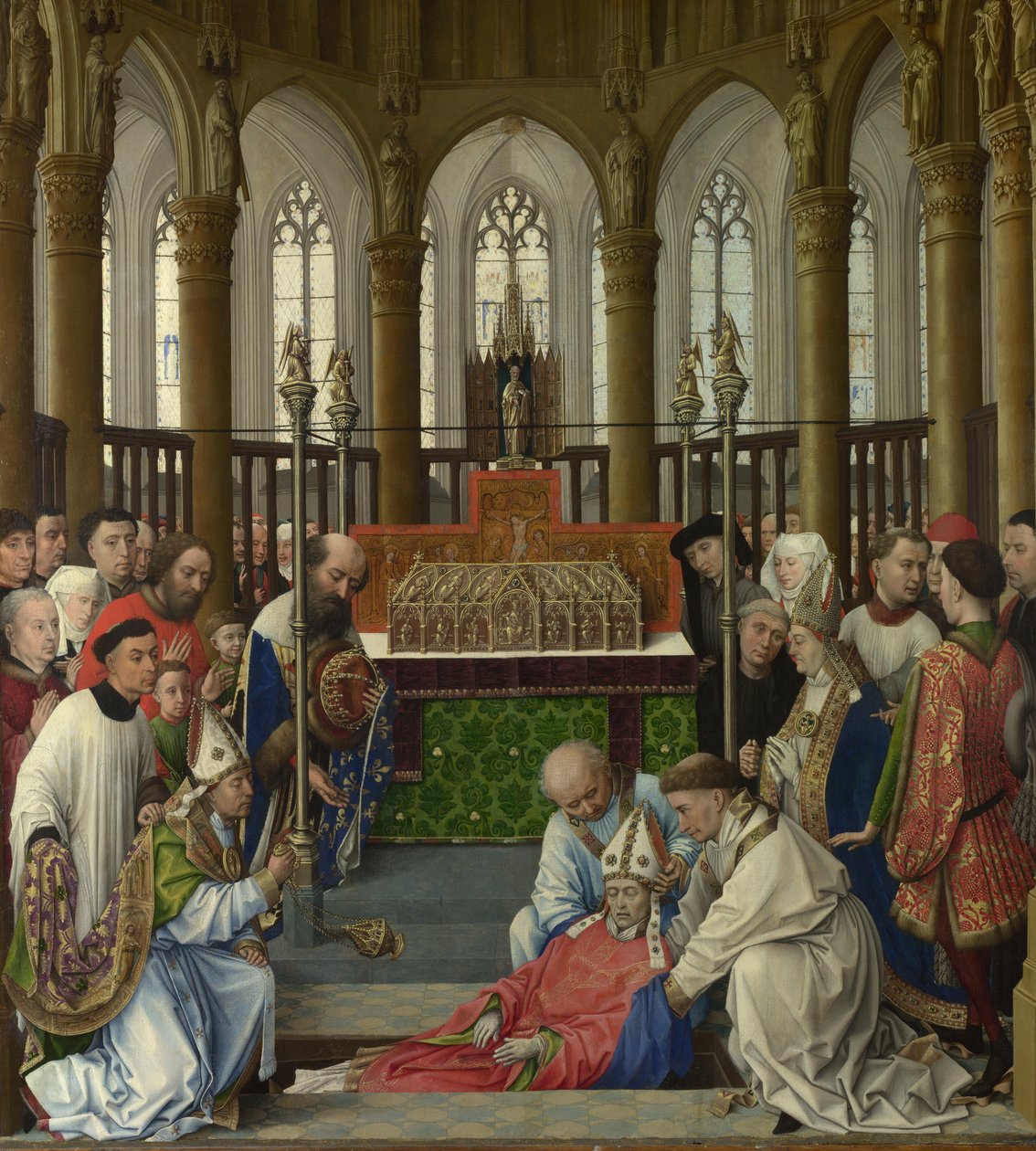 Udgravningen af Saint Hubert af Workshop of Rogier van der Weyden