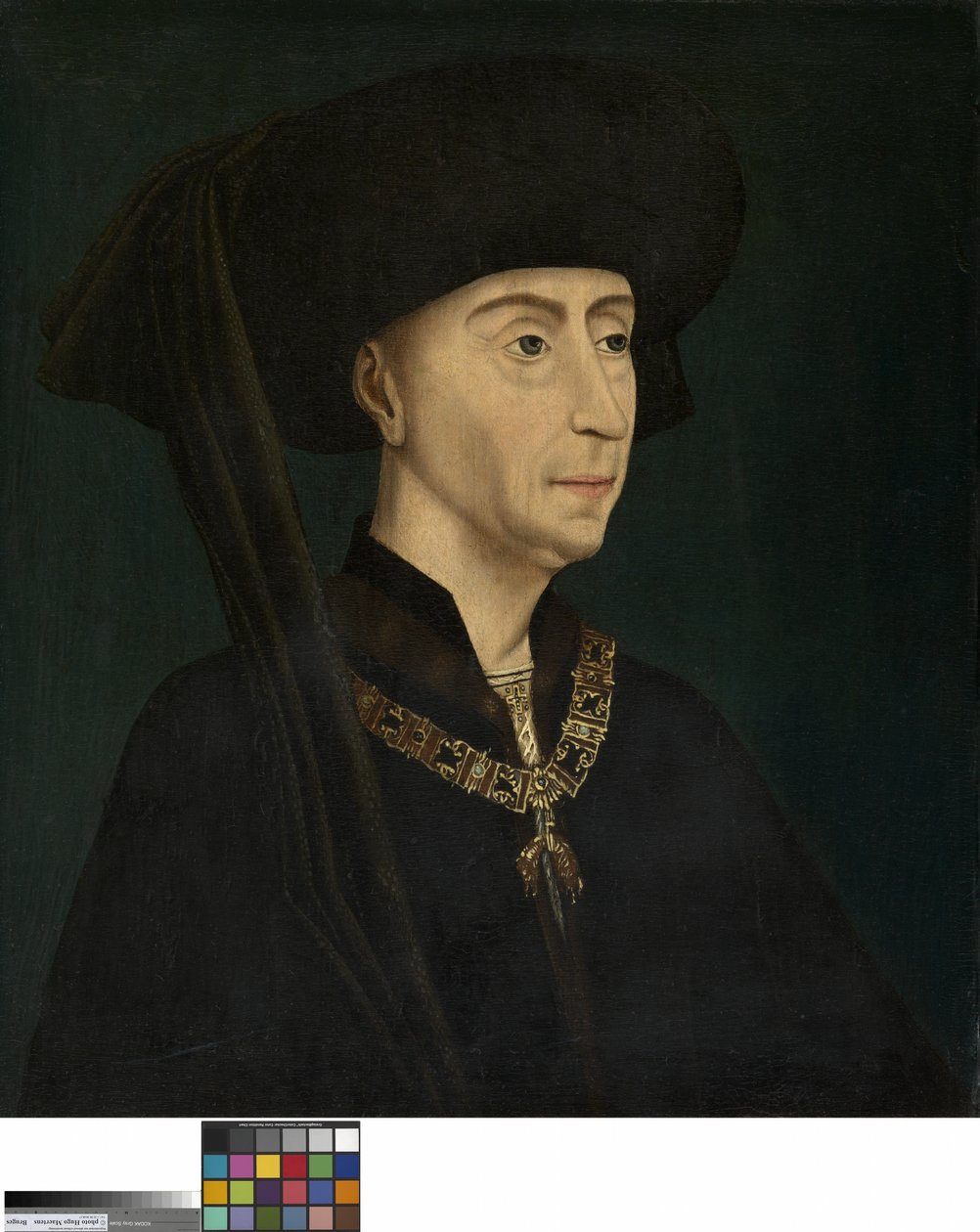 Portræt af Filip den Gode (olie på panel) af Rogier van der (after) Weyden