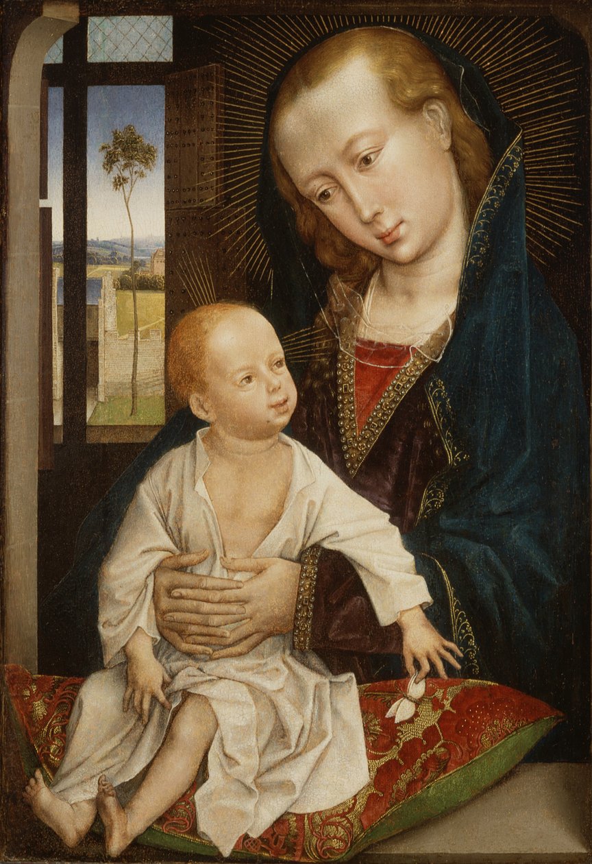 Jomfru og barn af Rogier van der (follower of) Weyden