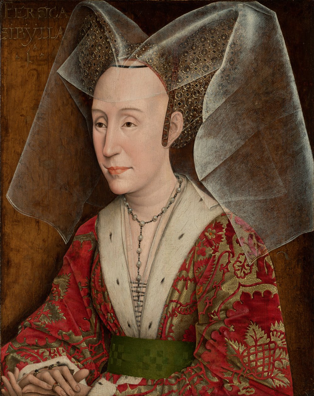 Portræt af Isabella af Portugal, ca. 1450 (olie på panel) af Rogier van der (workshop of) Weyden