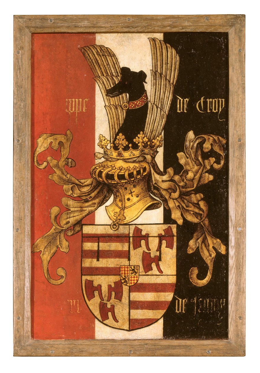 Crest af de Croy familien (olie på panel) (par til 471140) af Rogier van der Weyden