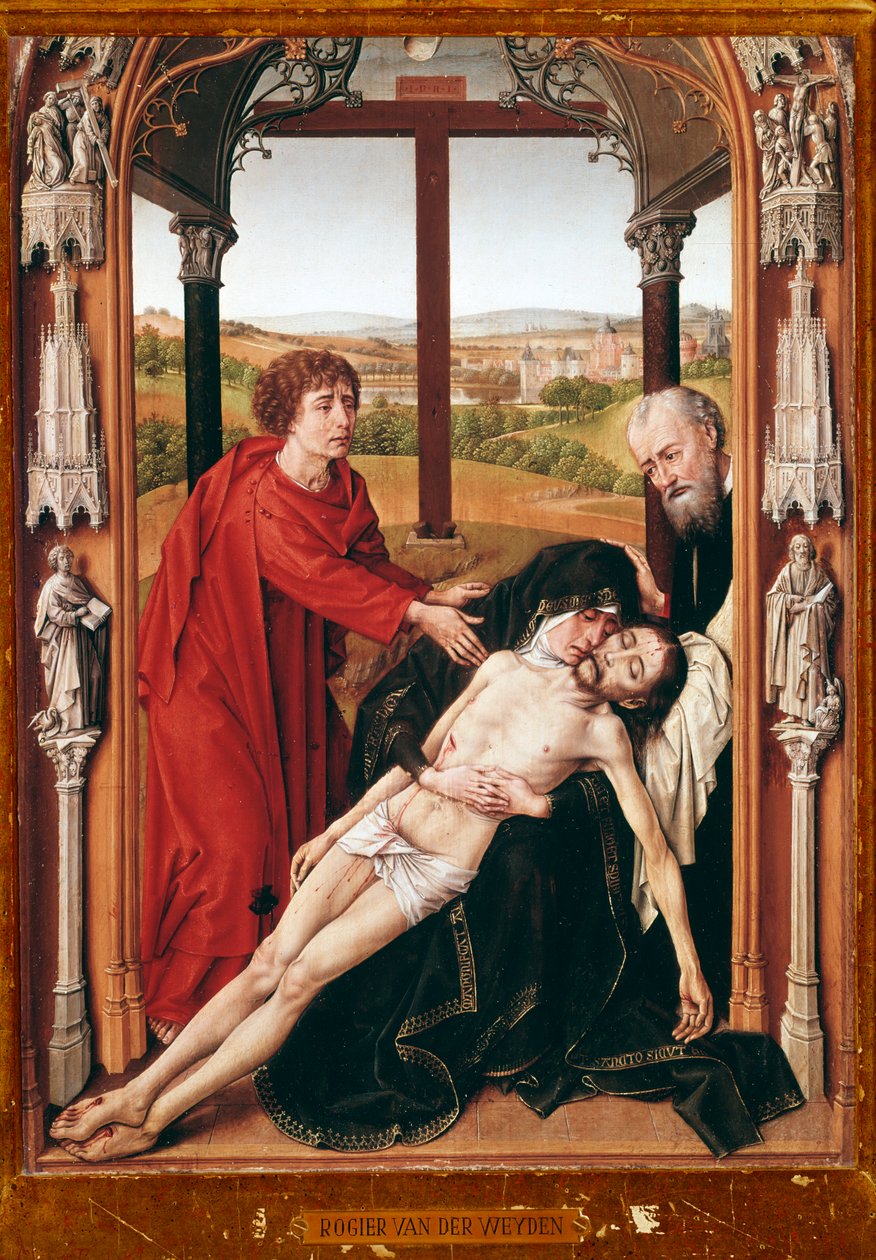 Pieta-maleri af Rogier van der Weyden (ca. 1400-1464) 1435-1438 Granada, Royal Chapel Spain af Rogier van der Weyden