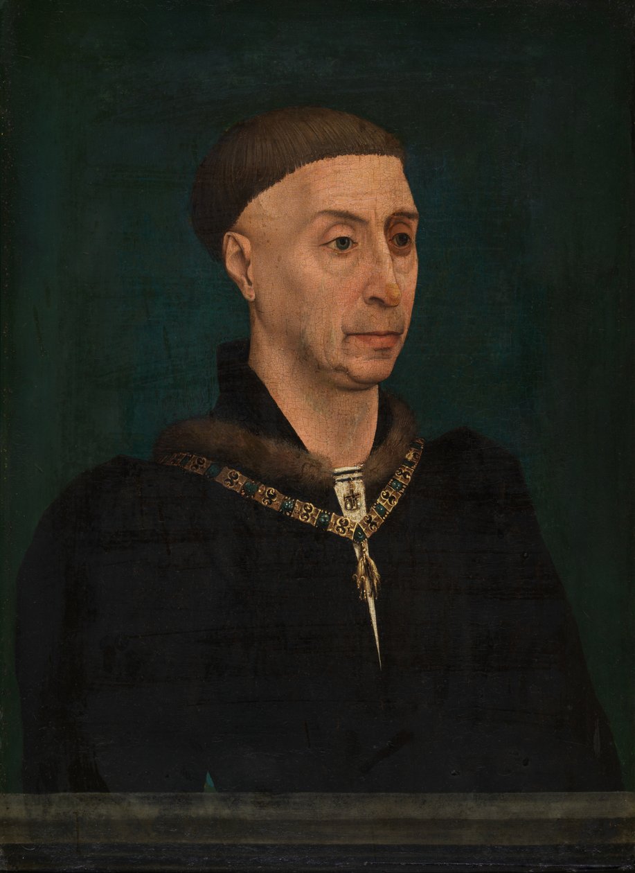 Portræt af Filip den Gode (1396-1467), hertug af Burgund (olie på træ) af Rogier van der Weyden