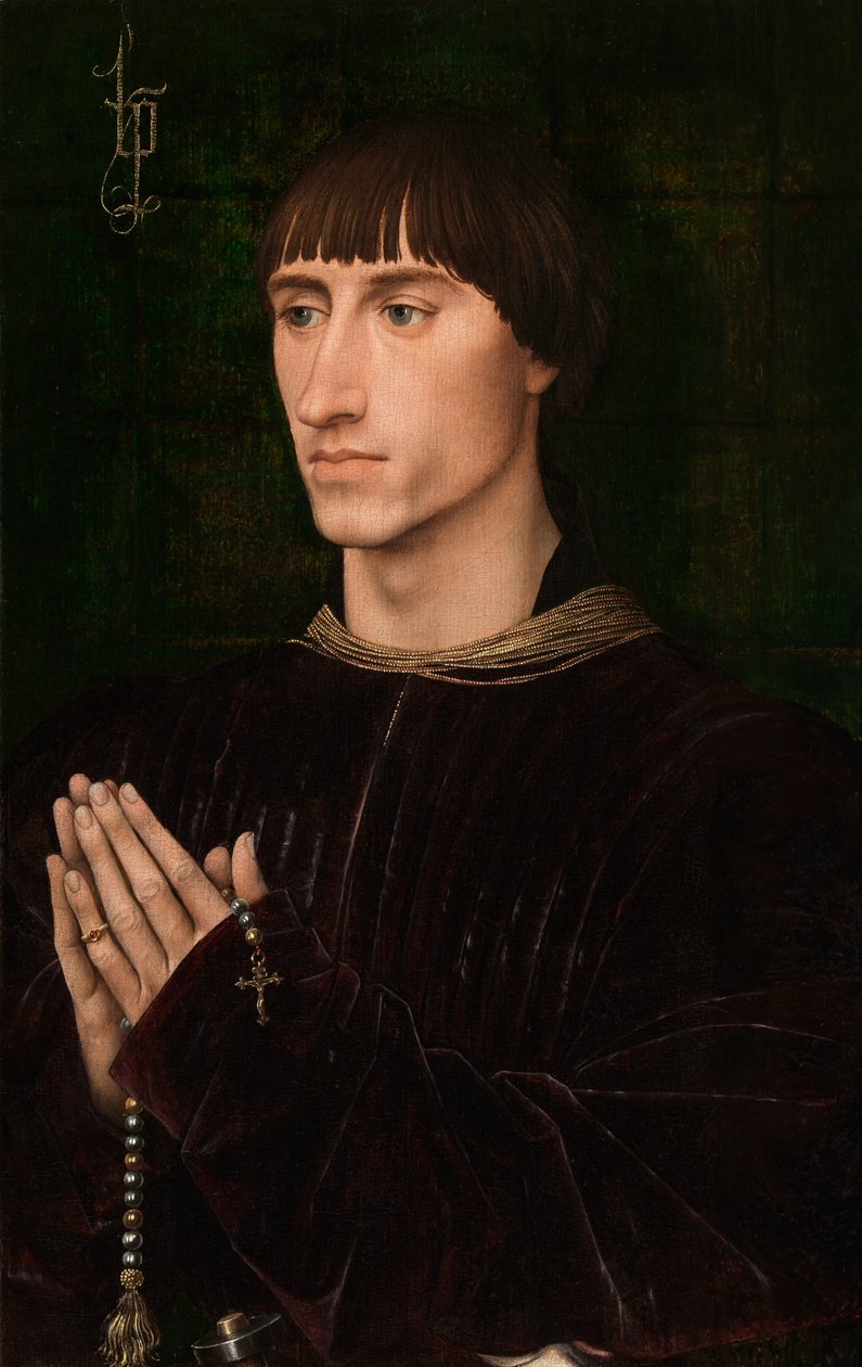 Portræt af Philippe de Croÿ (olie på panel) (par til 471141) af Rogier van der Weyden
