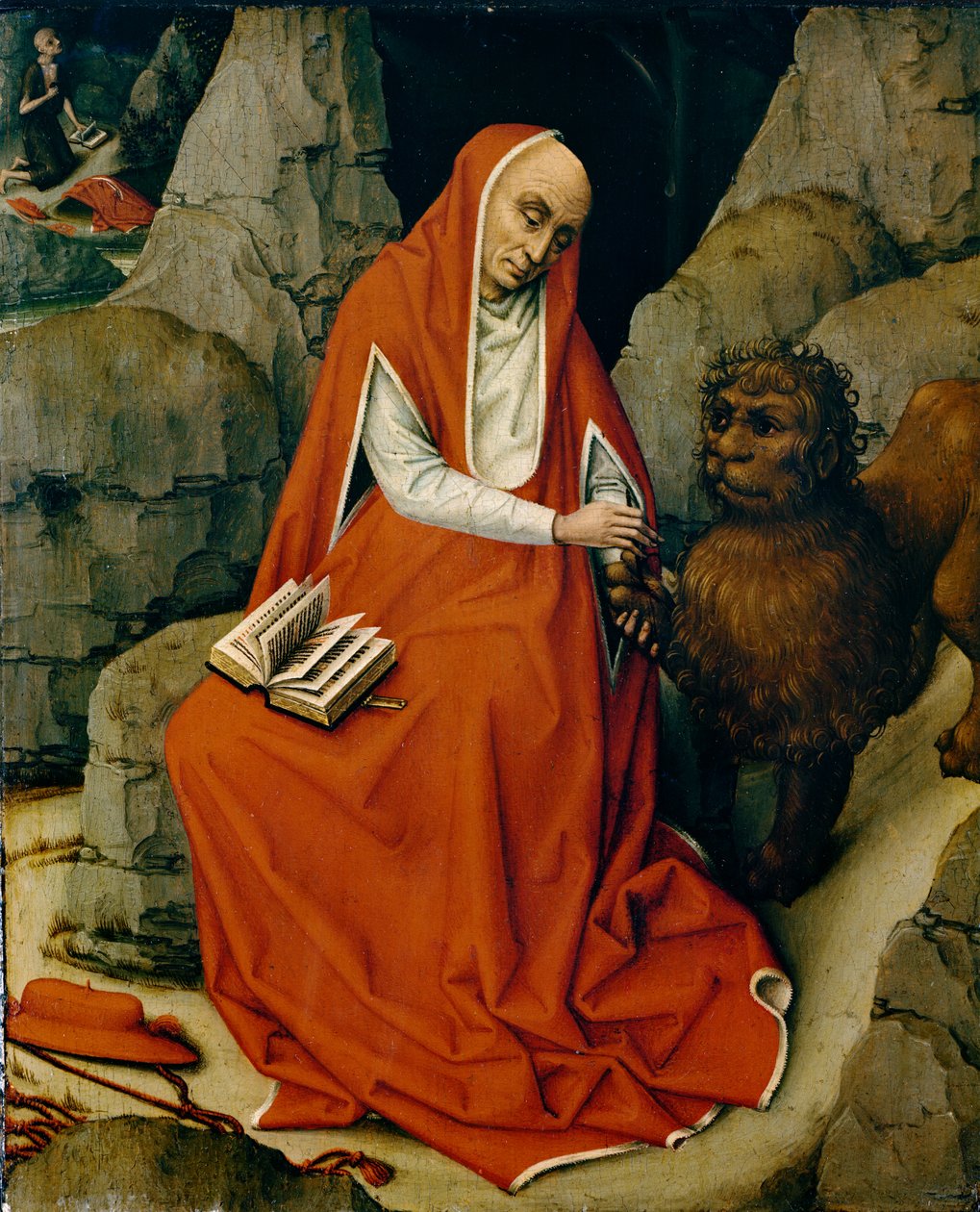 Sankt Hieronymus i ørkenen, ca. 1450-65 (olie på egetræspanel) af Rogier van der Weyden